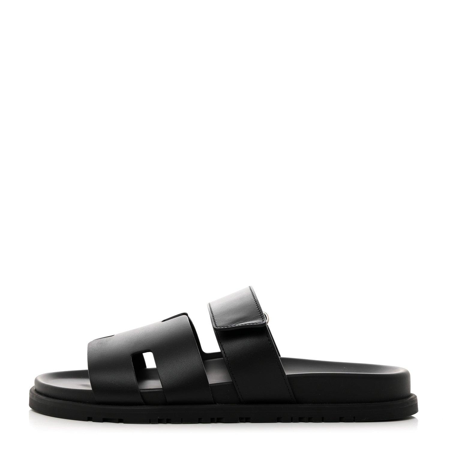 Hermes Calfskin Womens Chypre Sandals 40 Black 1 of 9
