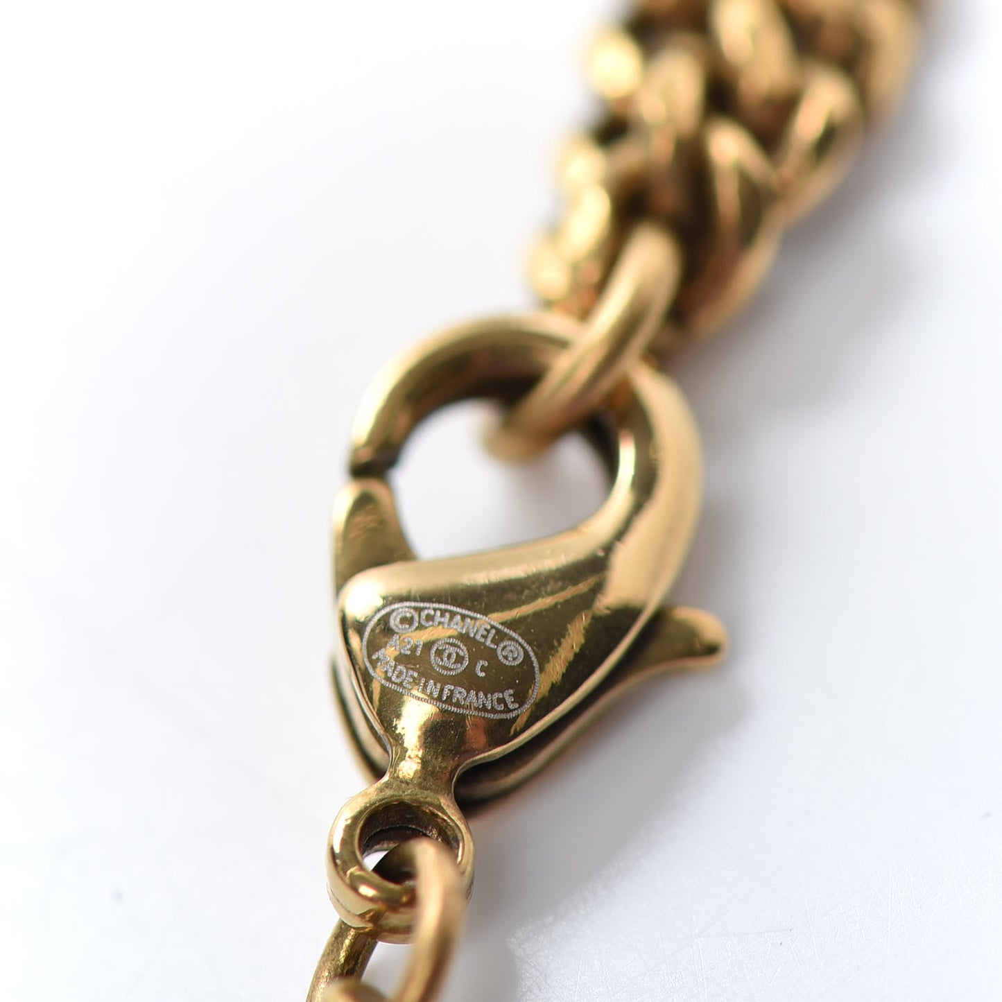 Crystal CC Pendant Necklace Gold