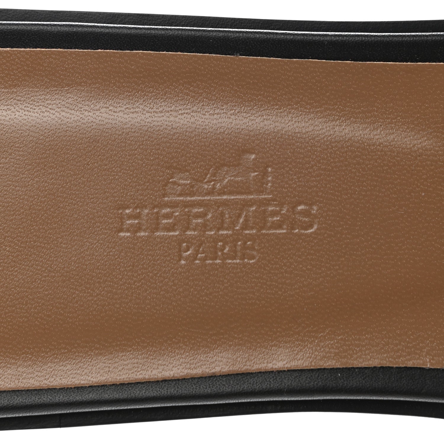 Hermes Box Calfskin Oran Sandals 41.5 Black 7 of 8