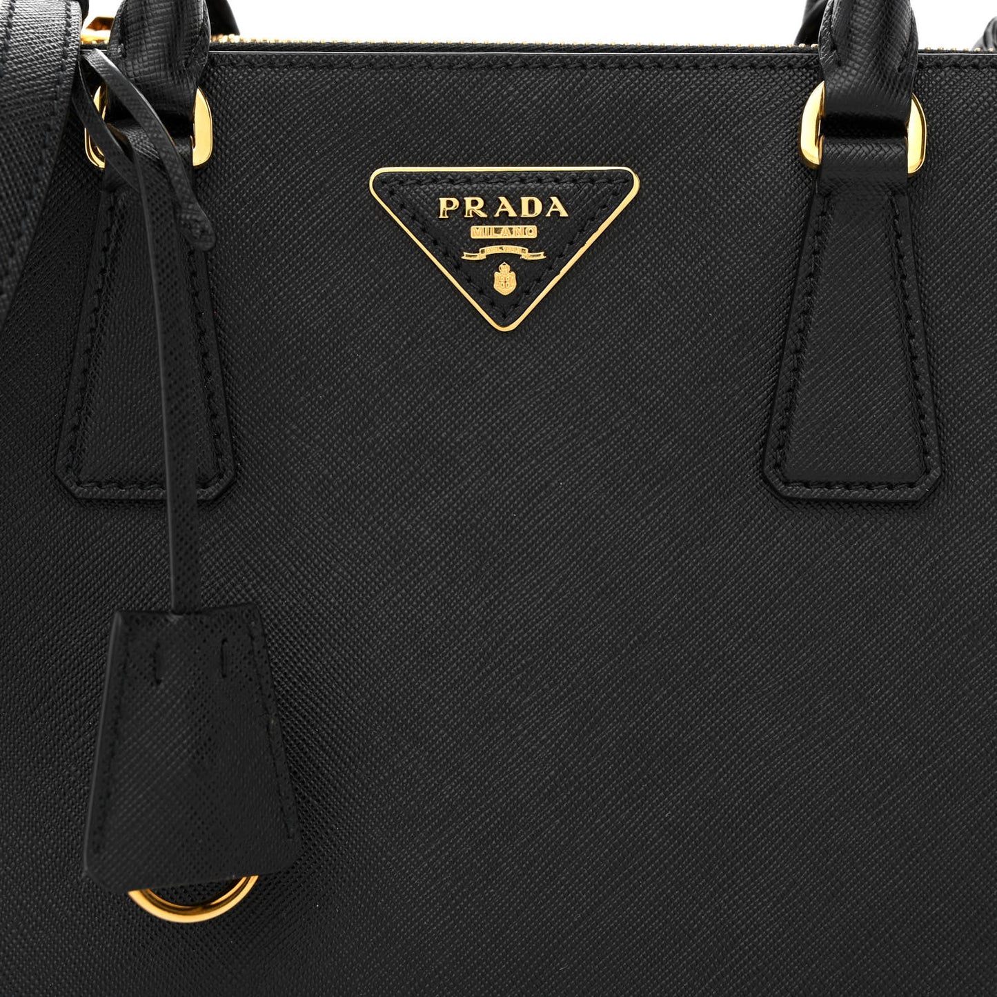 Saffiano Small Galleria Double Zip Tote Black