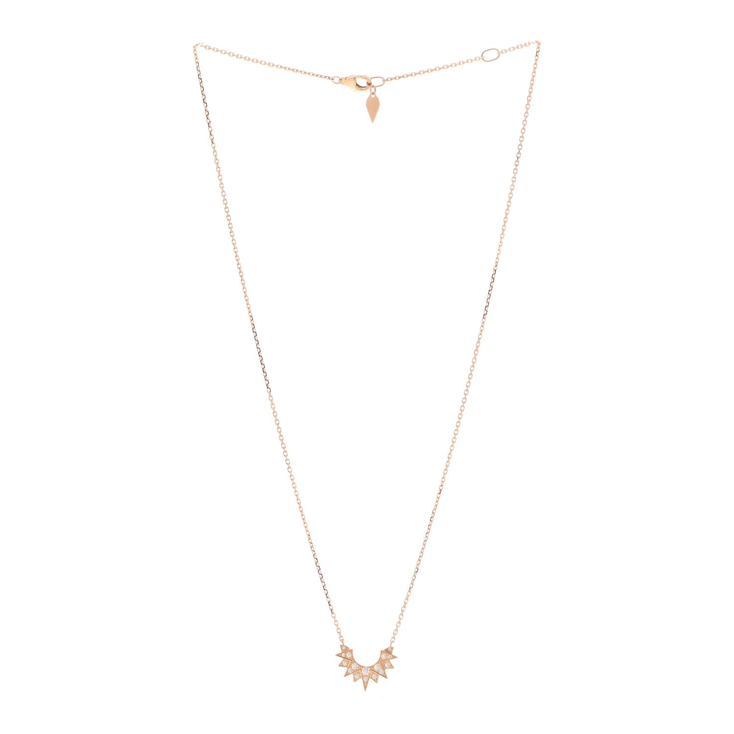 18K Rose Gold Diamond Sunlight Pendant Necklace