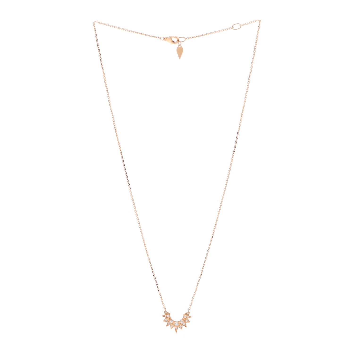 Piaget 18K Rose Gold Diamond Sunlight Pendant Necklace 3 of 6