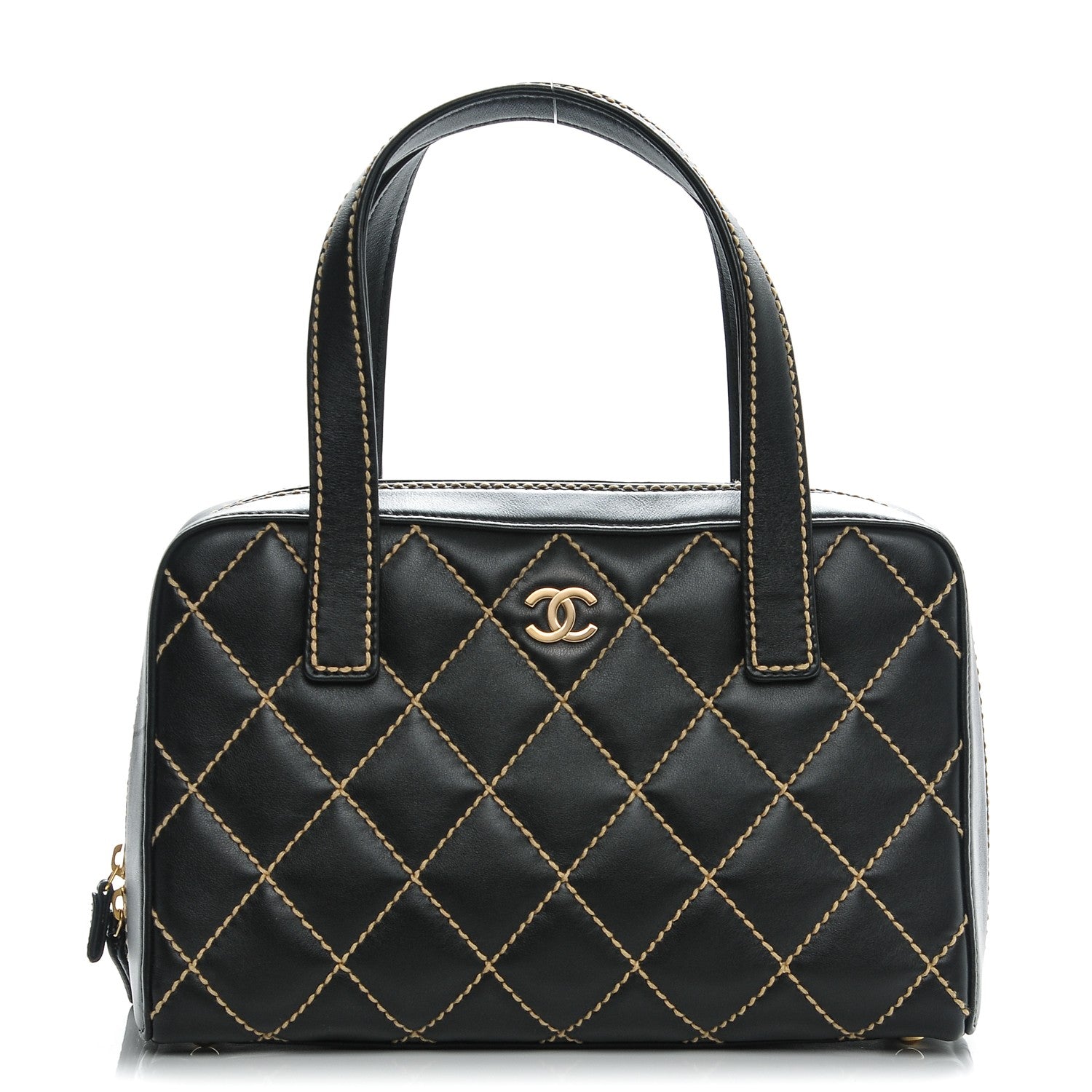 Chanel Calfskin Contrast Stitch Surpique Bowler Black 1 of 9