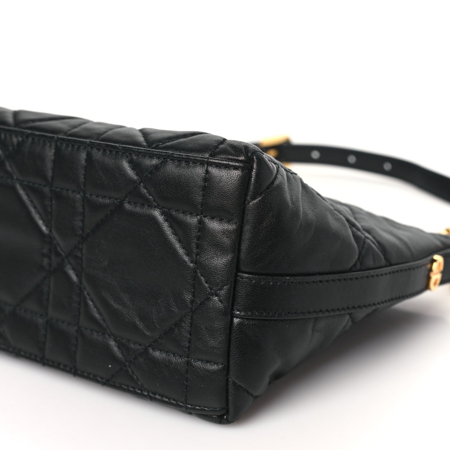 Lambskin Macrocannage DiorStar Hobo Bag Black