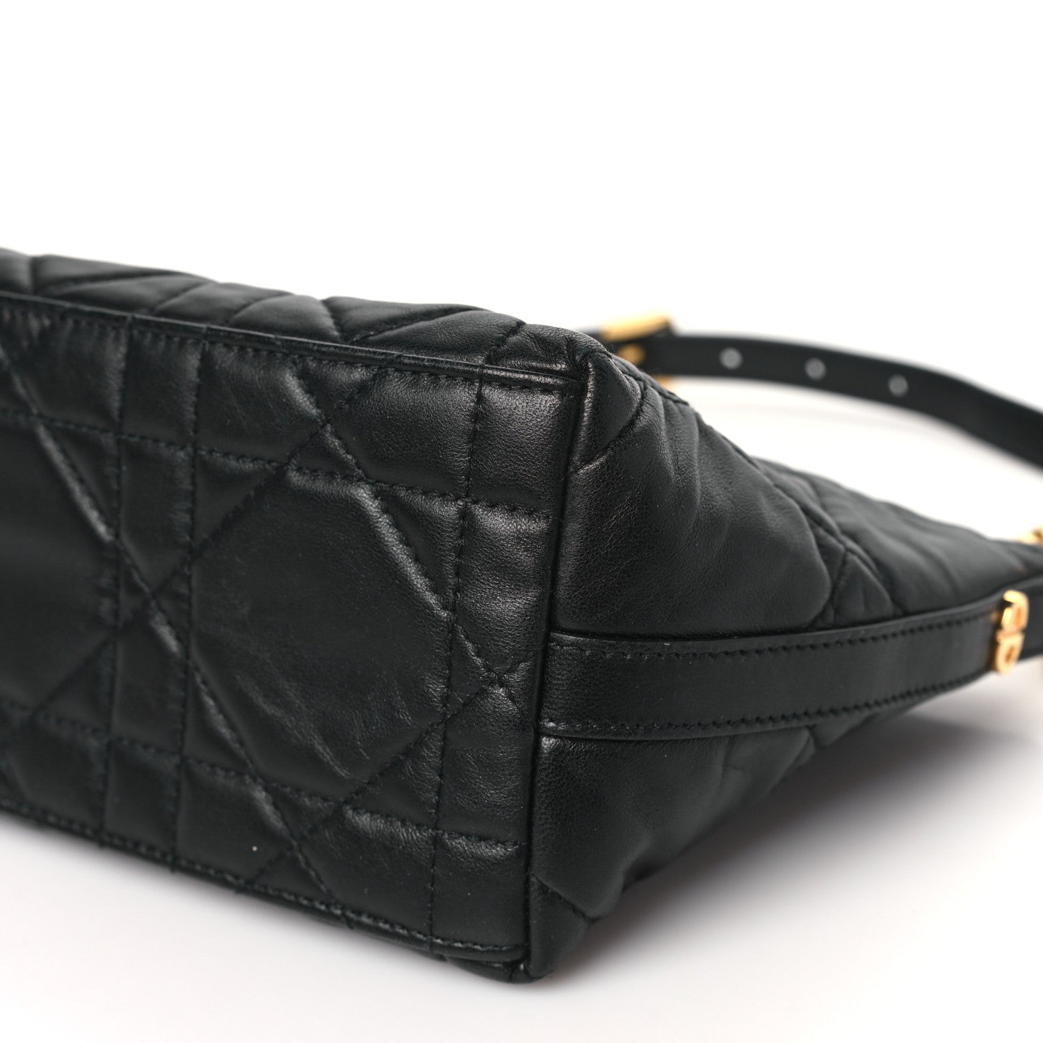 Christian Dior Lambskin Macrocannage DiorStar Hobo Bag Black 10 of 11