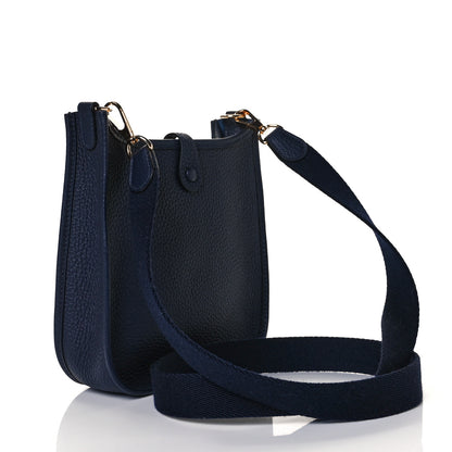Hermes Taurillon Clemence Evelyne TPM Bleu Nuit 3 of 9