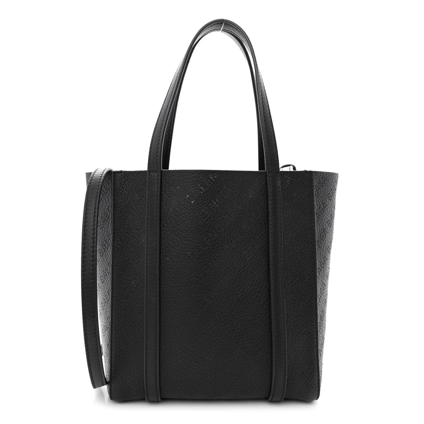 Smooth Calfskin Logo Perforated XXS Everyday Tote Black