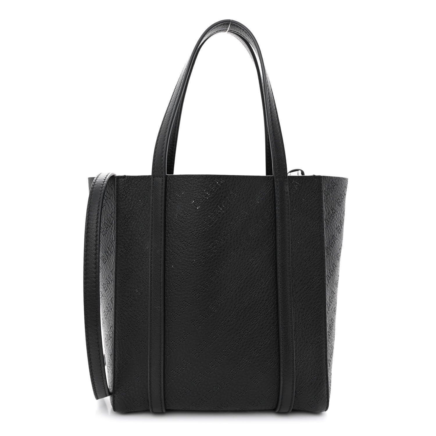 Balenciaga Smooth Calfskin Logo Perforated XXS Everyday Tote Black 1 of 12