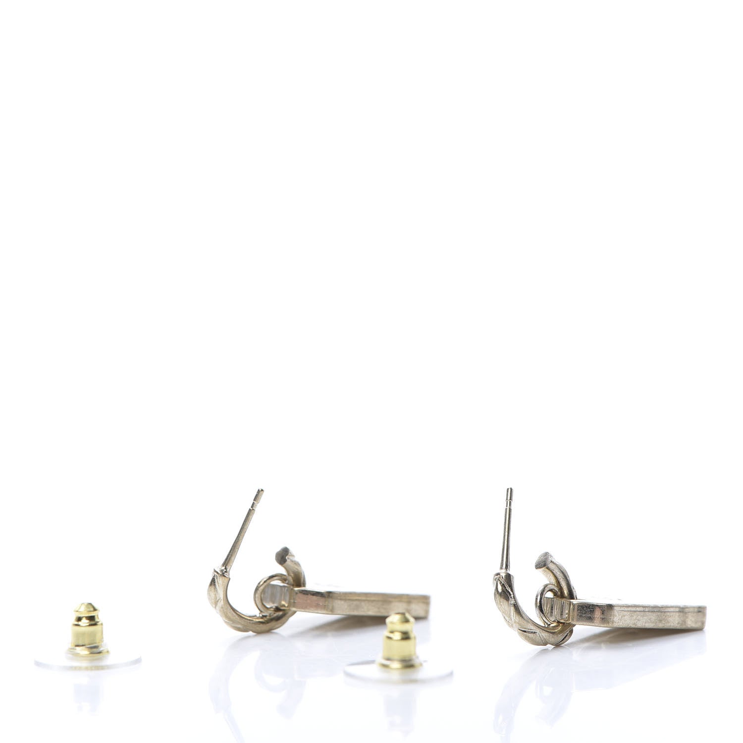 Chanel CC Tag Drop Earrings Gold 3 of 5