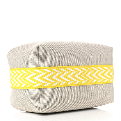 Hermes Canvas Small Bride-A-Brac Pouch Natural Jaune Citron 4 of 9