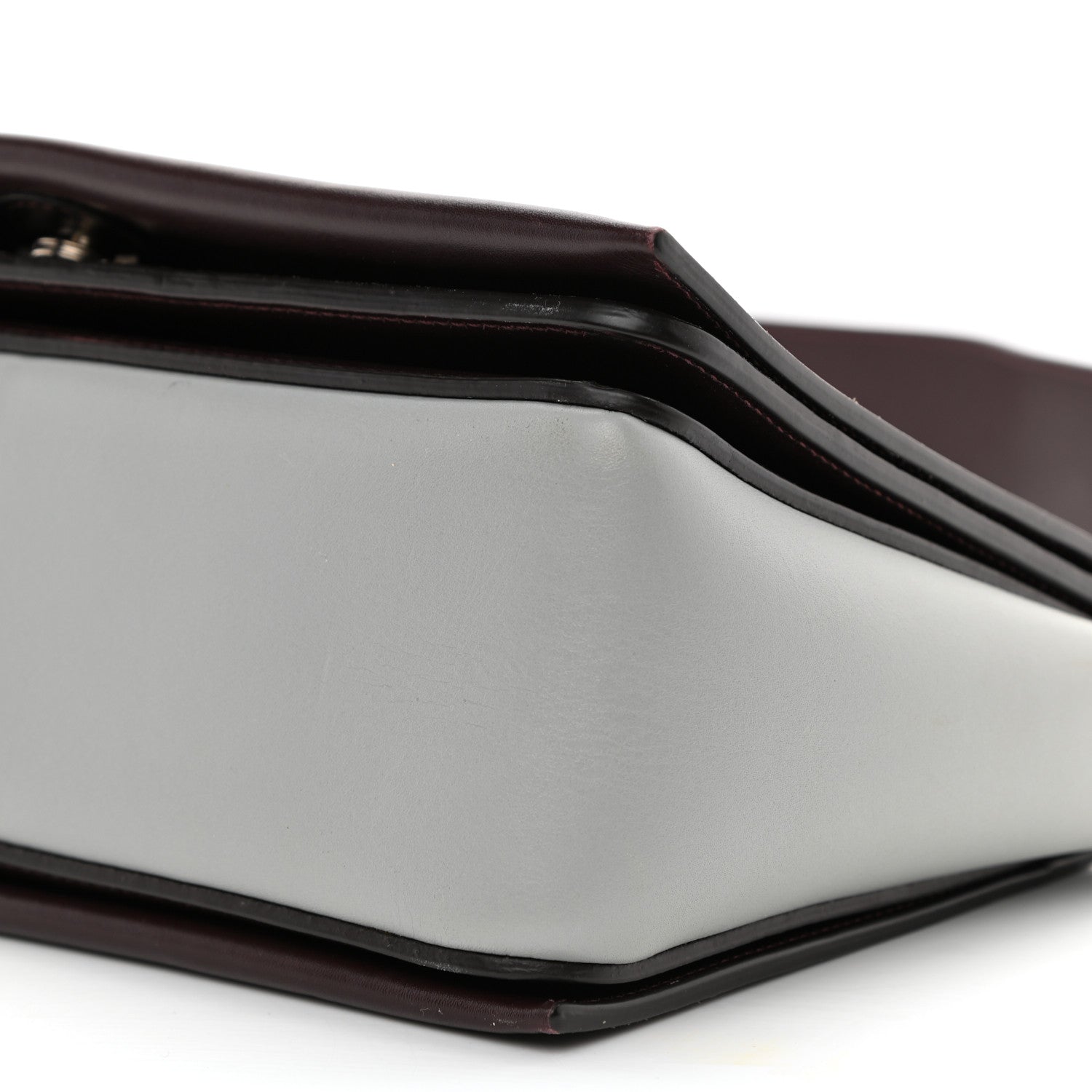 Celine Shiny Smooth Calfskin Medium Frame Shoulder Bag Burgundy Pearl Blue 10 of 13