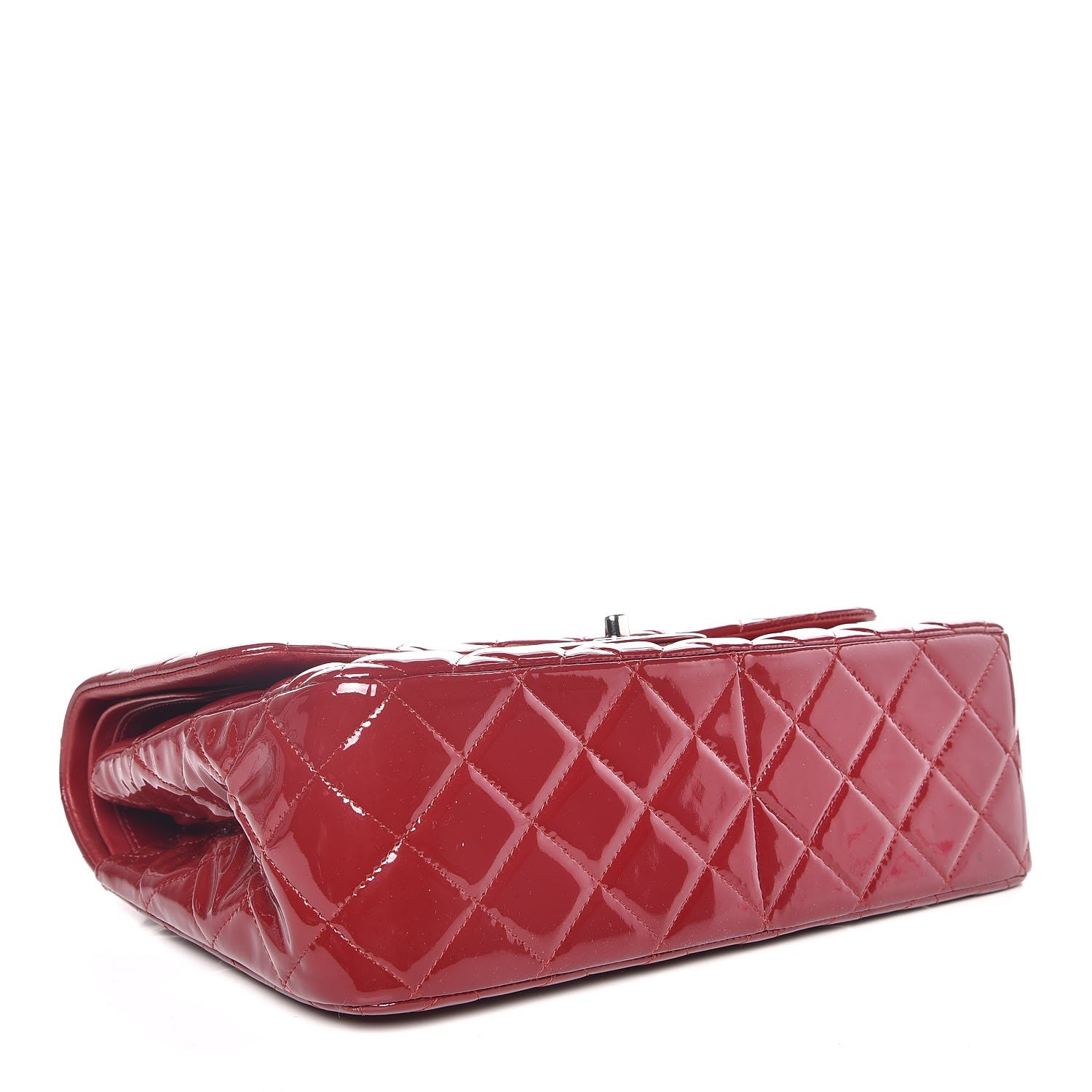 Chanel Patent Quilted Jumbo Double Flap Red 4 of 12