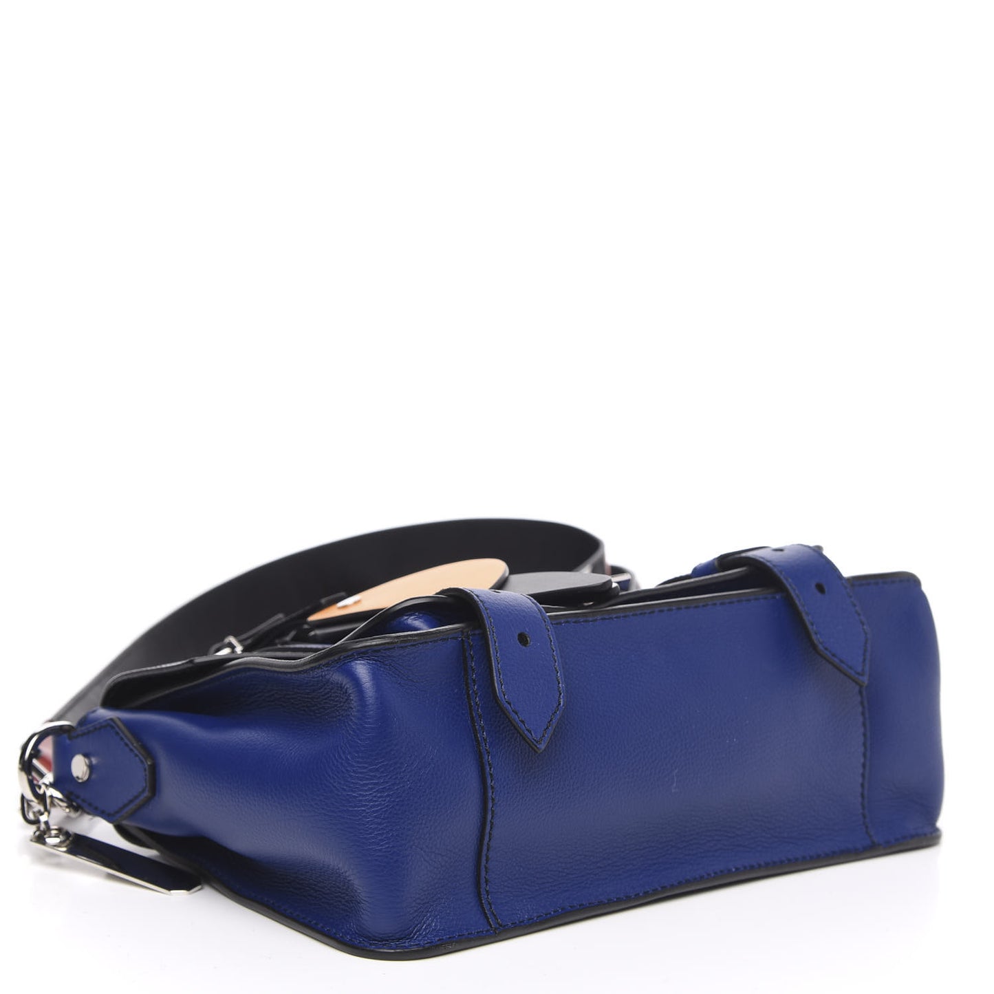 Grainy Calfskin Tiny PS1 Patchwork Satchel Blue