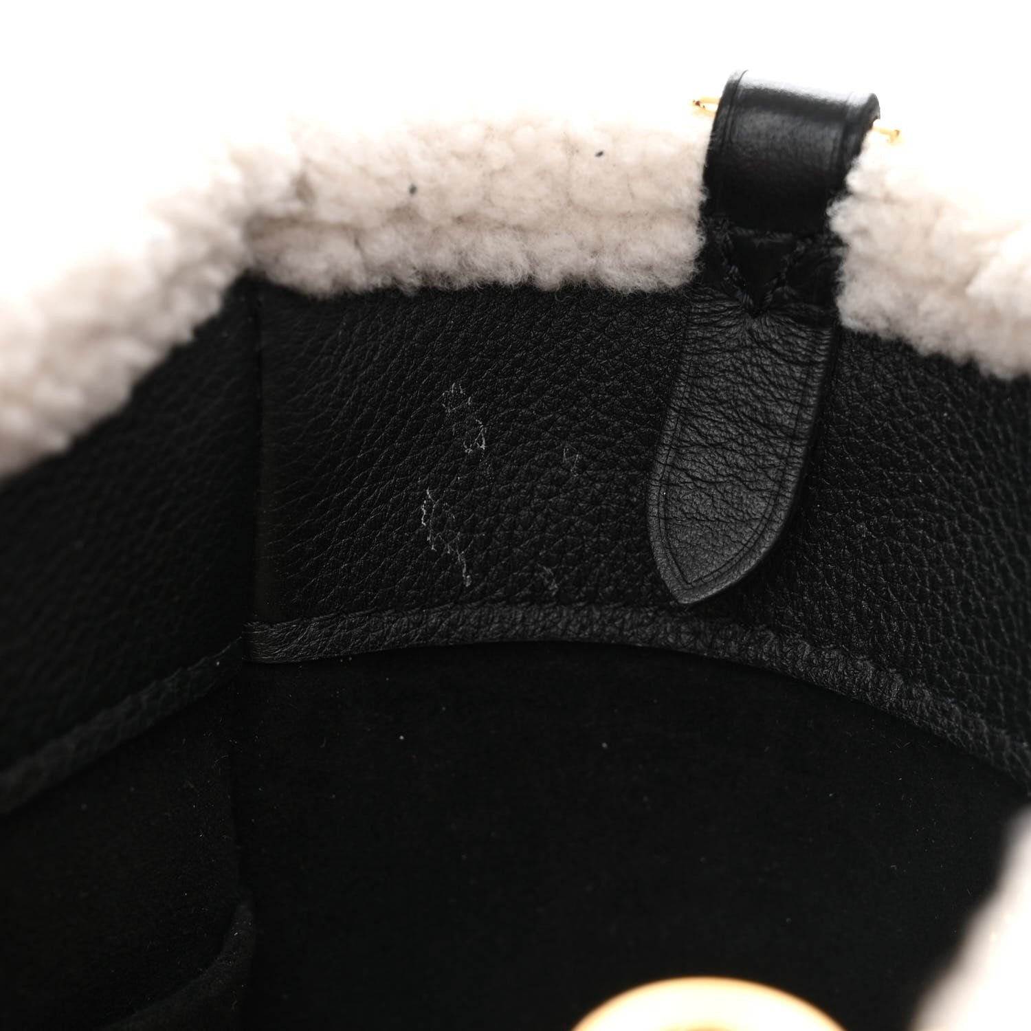 Louis Vuitton Grained Calfskin Shearling On My Side PM Black 8 of 11