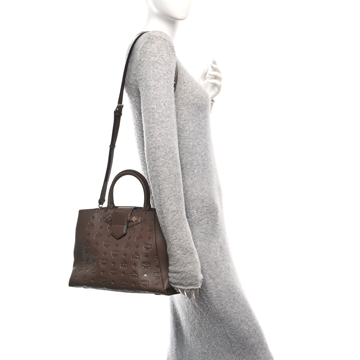 Calfskin Ottomar Monogram Medium Essential Tote Chestnut