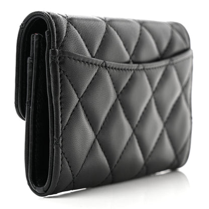 Chanel Lambskin Quilted Flap Card Holder Wallet Black 3 of 9