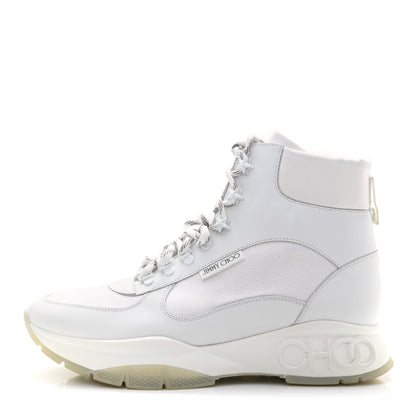 Jimmy Choo Calfskin Mesh Inca Platform Hiking Boots 43 White 1 of 10