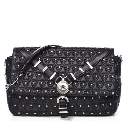 Versace Nappa Studded Vanitas Flap Shoulder Bag Black 1 of 7