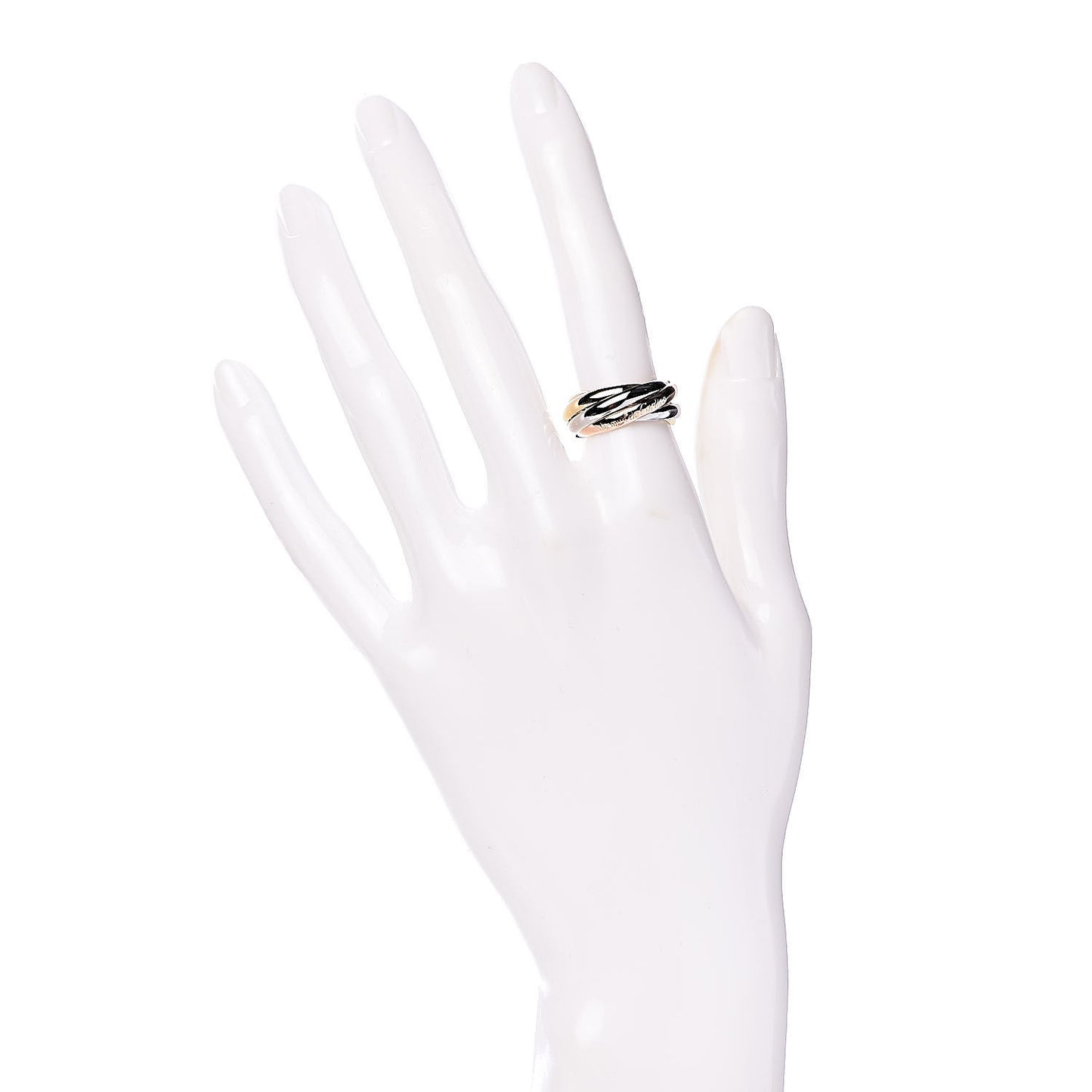 18K Pink Yellow White Gold Five Band Les Must De Trinity Ring 50 5.25