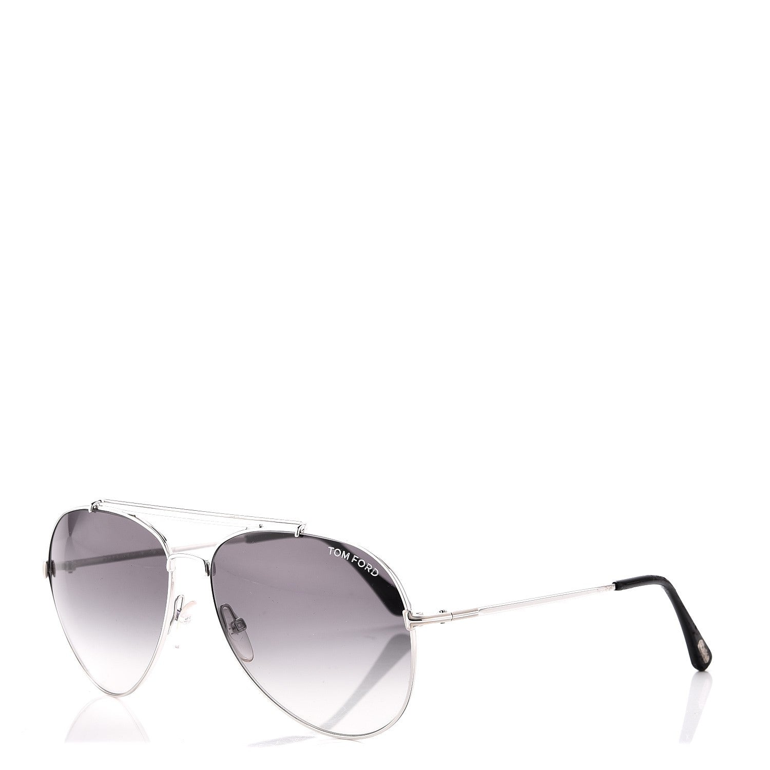 Tom Ford Indiana Aviator Sunglasses TF497 Silver 1 of 9
