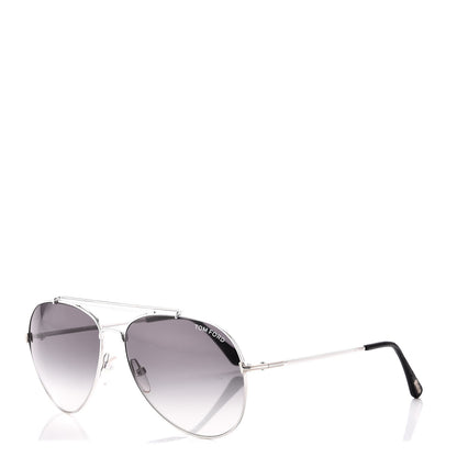 Tom Ford Indiana Aviator Sunglasses TF497 Silver 1 of 9