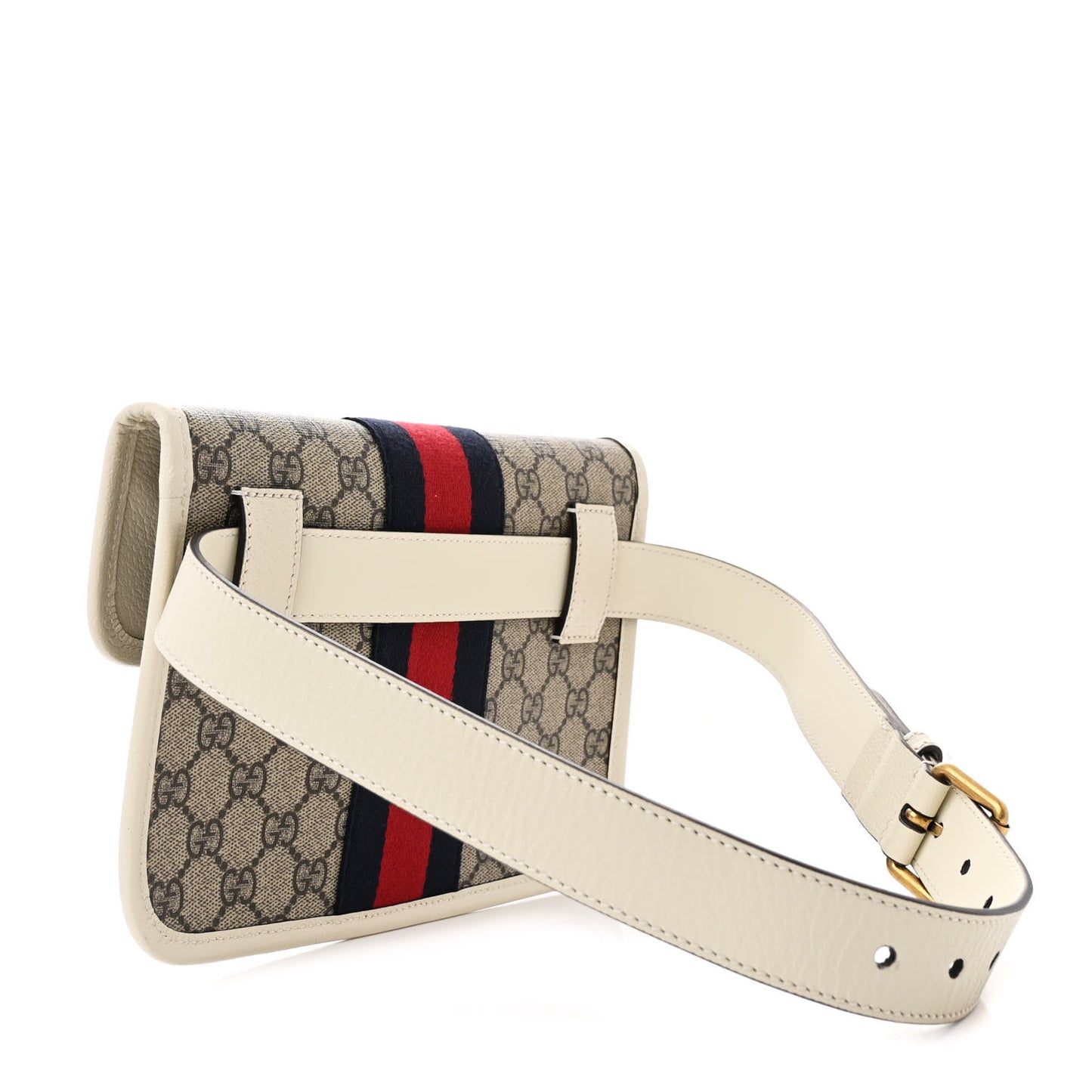 GG Supreme Monogram Web Small Ophidia Belt Bag 80 32 Beige Ebony White