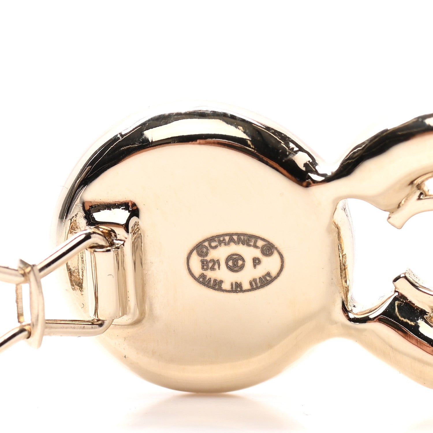 Chanel Pearl Coco Hair Clip Barrette Gold 3 of 5