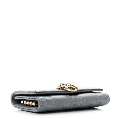 Christian Dior Lambskin Cannage Miss Dior 4 Key Holder Wallet Cloud Blue 4 of 7