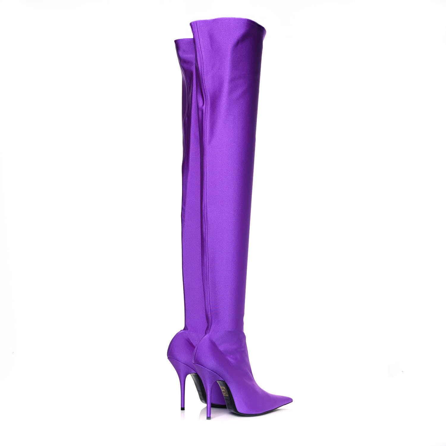 Balenciaga Spandex Pointed Toe Knife Thigh High Boots 38 Violet 4 of 8