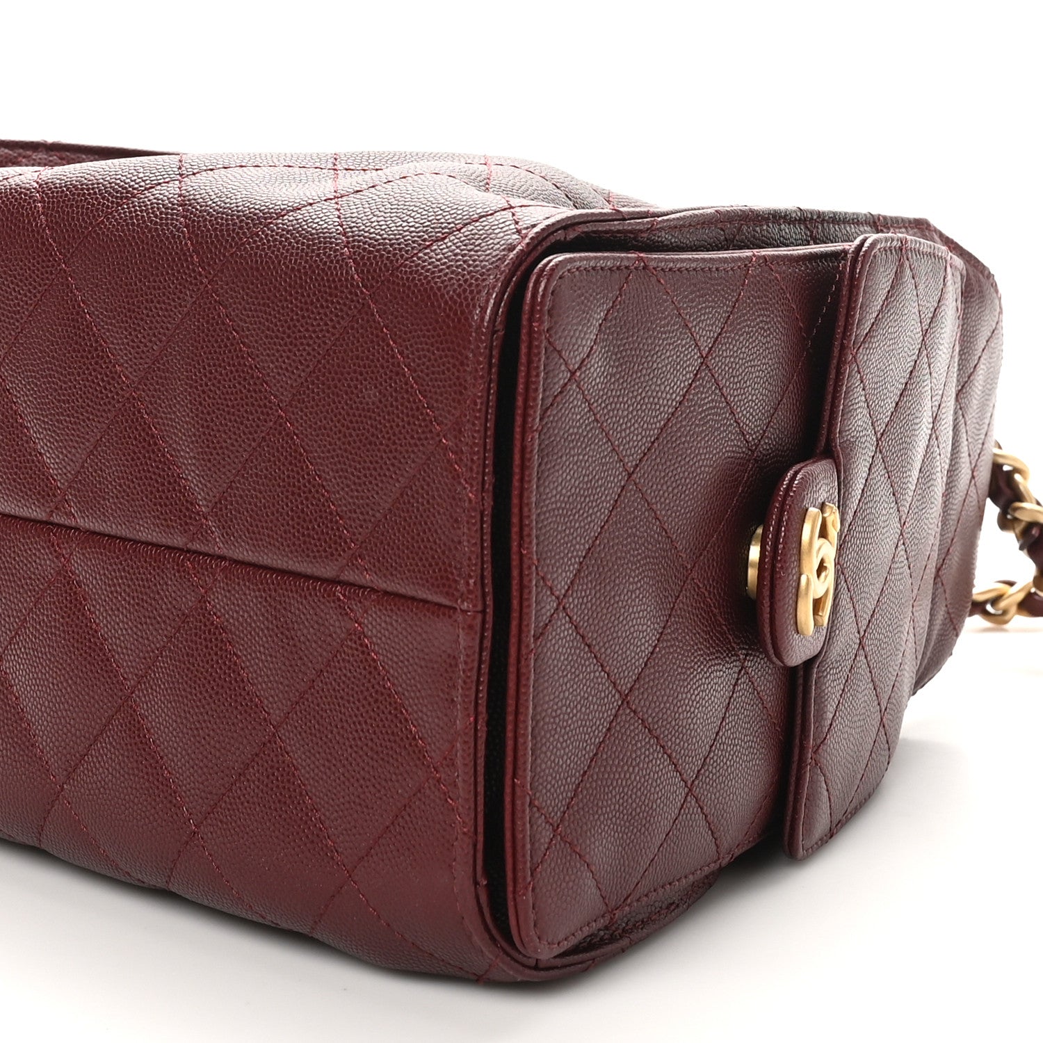 Chanel Caviar Quilted Small Chanel 25 Handbag Burgundy 10 of 11