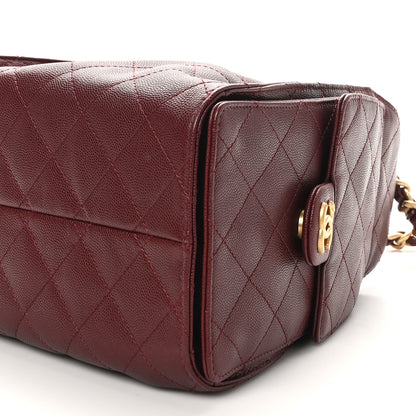 Chanel Caviar Quilted Small Chanel 25 Handbag Burgundy 10 of 11