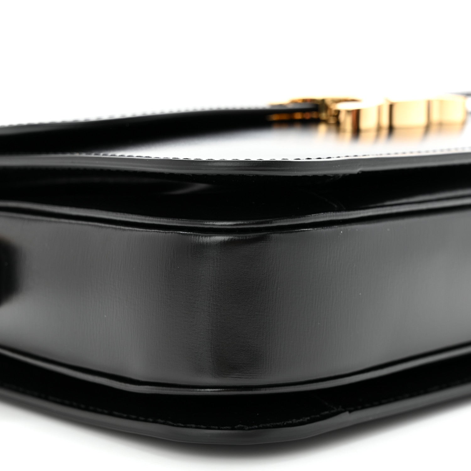 Celine Shiny Calfskin Medium Triomphe Black 10 of 11