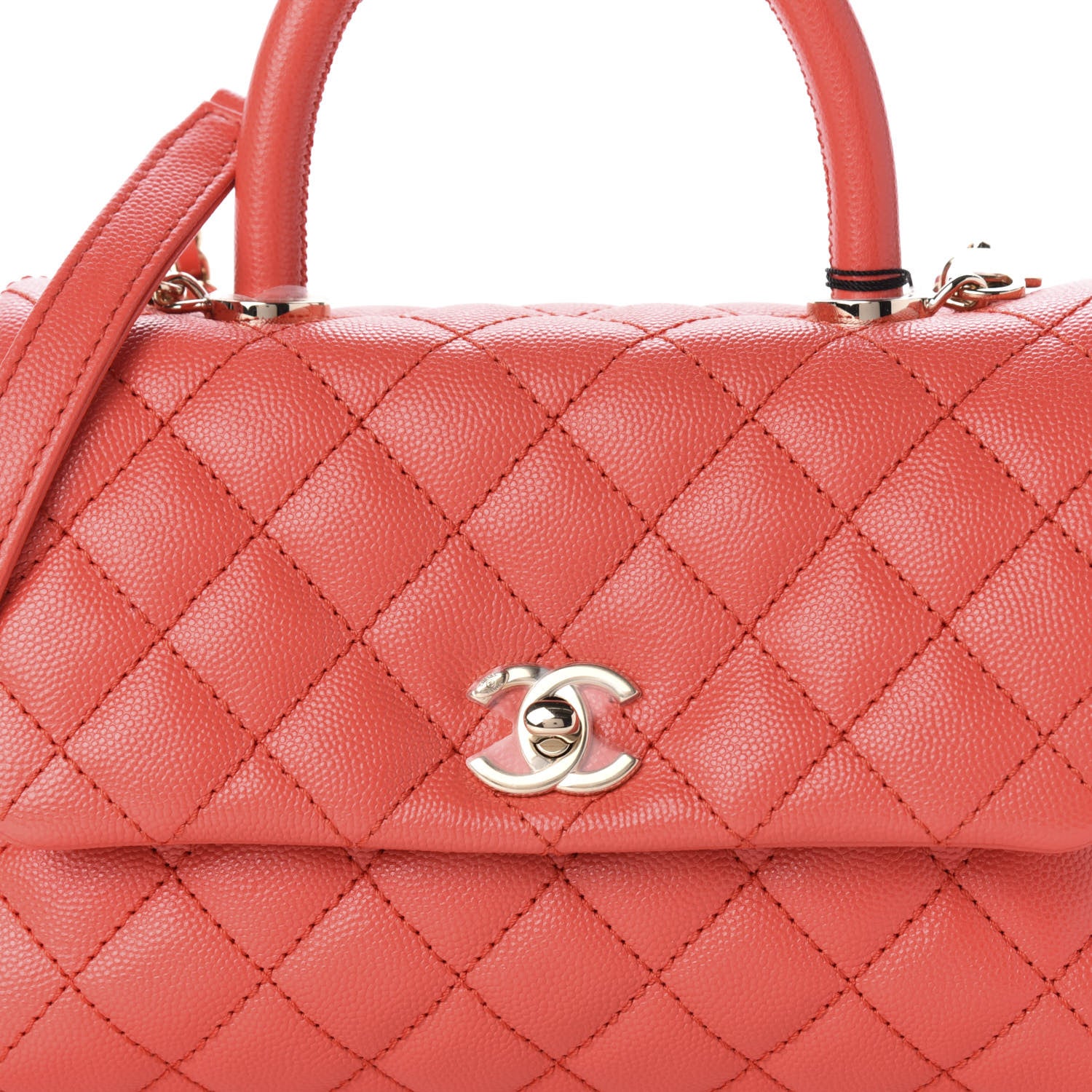 Chanel Caviar Quilted Mini Coco Handle Flap Red 10 of 10