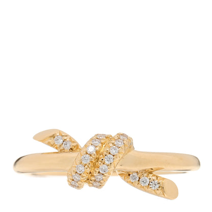 Tiffany 18K Yellow Gold Diamond Small Knot Ring 46 3.75 1 of 5