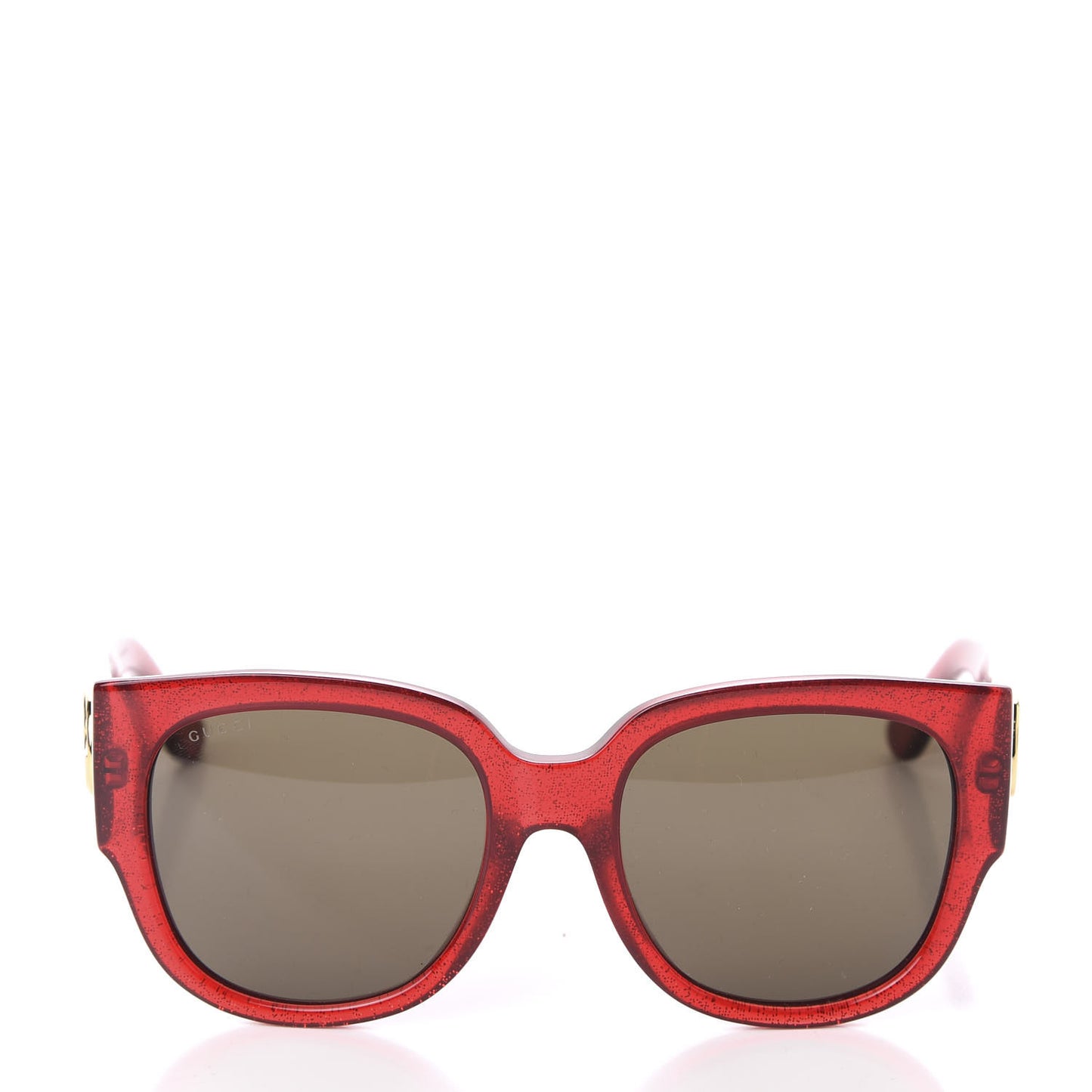 Square Frame Glitter Sunglasses GG0142SA Red