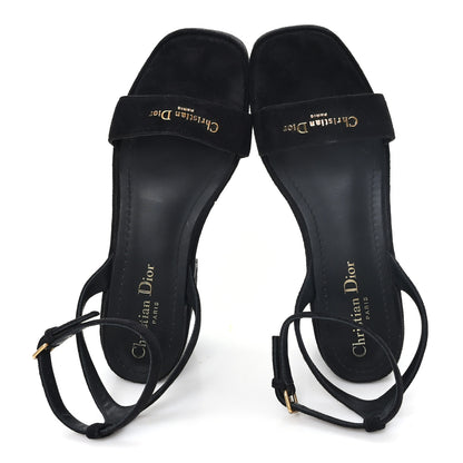 Christian Dior Calfskin Suede Dway Platform Sandals 37 Black 2 of 9