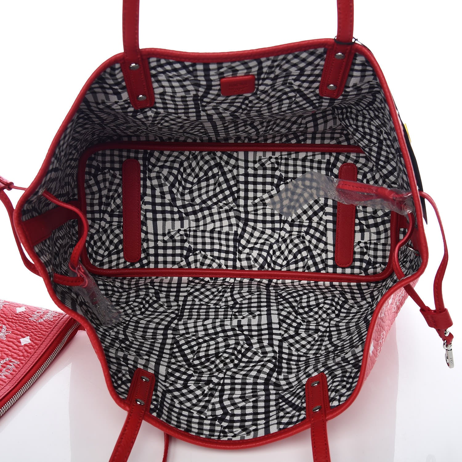 MCM Visetos Medium Reversible Shopper Tote Ruby Red 10 of 16