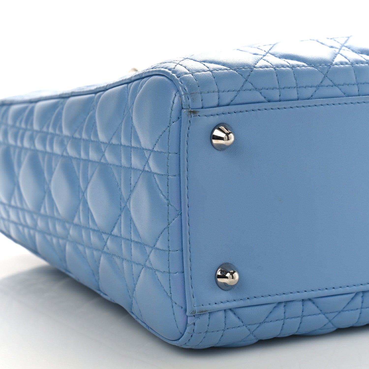 Christian Dior Lambskin Cannage Large Lady Dior Blue 8 of 12