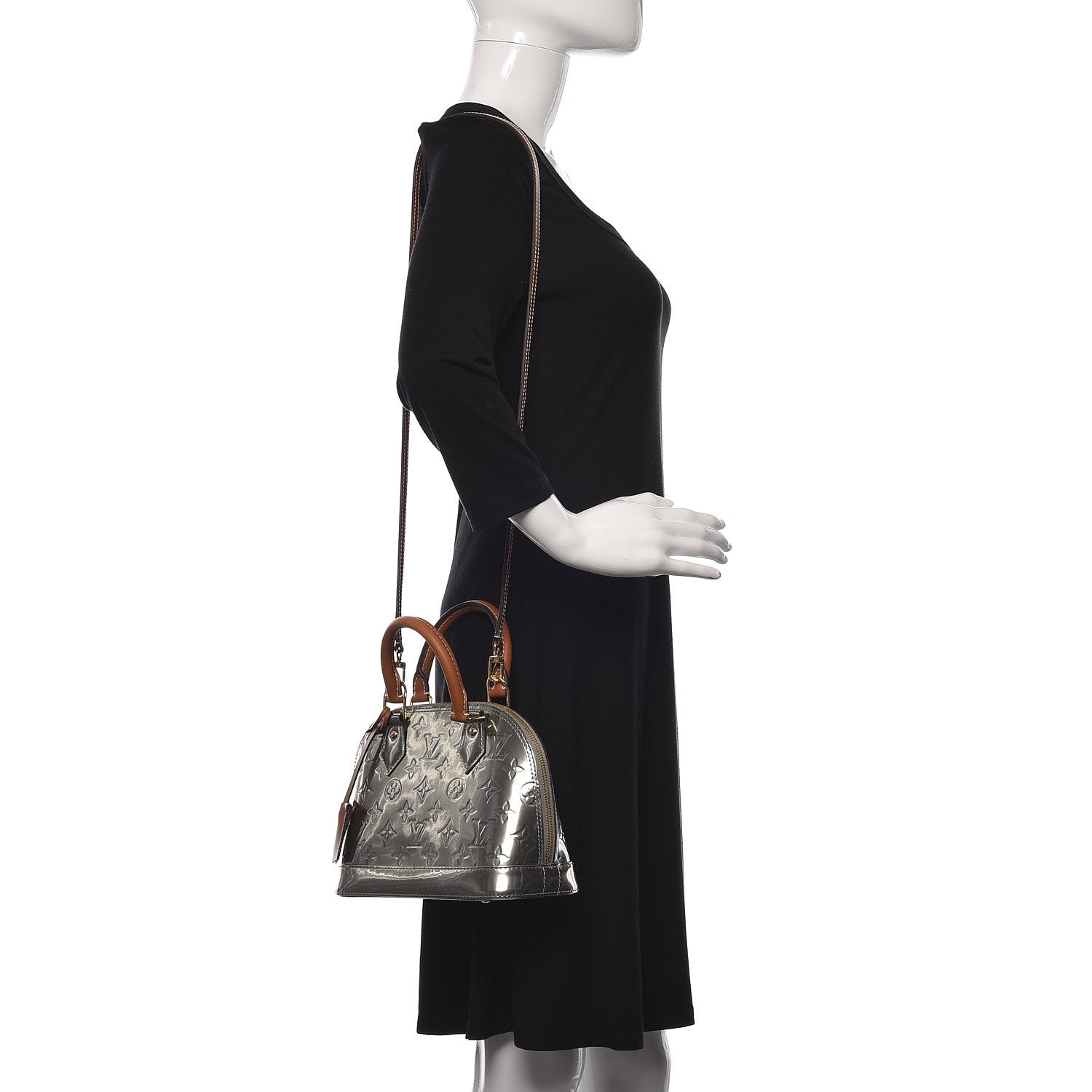 Louis Vuitton Vernis Alma BB Gris Metal 2 of 10