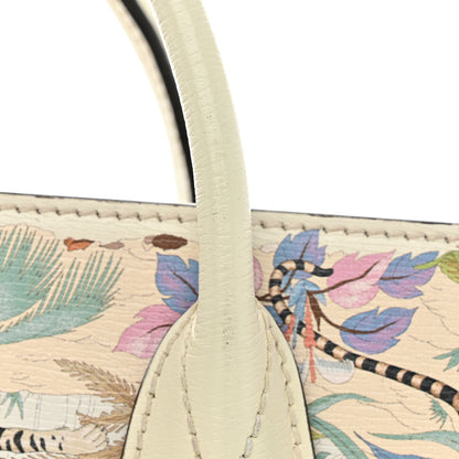 Gucci New Shangai Calfskin Tiger Savanah Textured Calfskin Medium Tote Chalky White Multicolor 13 of 20