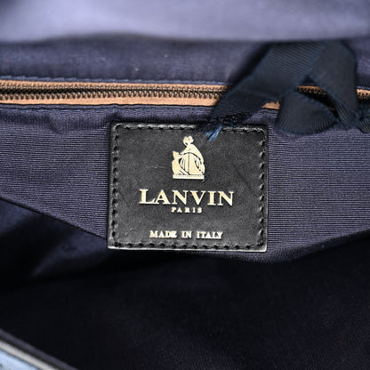 Lanvin Canvas Pleated Happy Square Shoulder Bag Blue Black 6 of 10