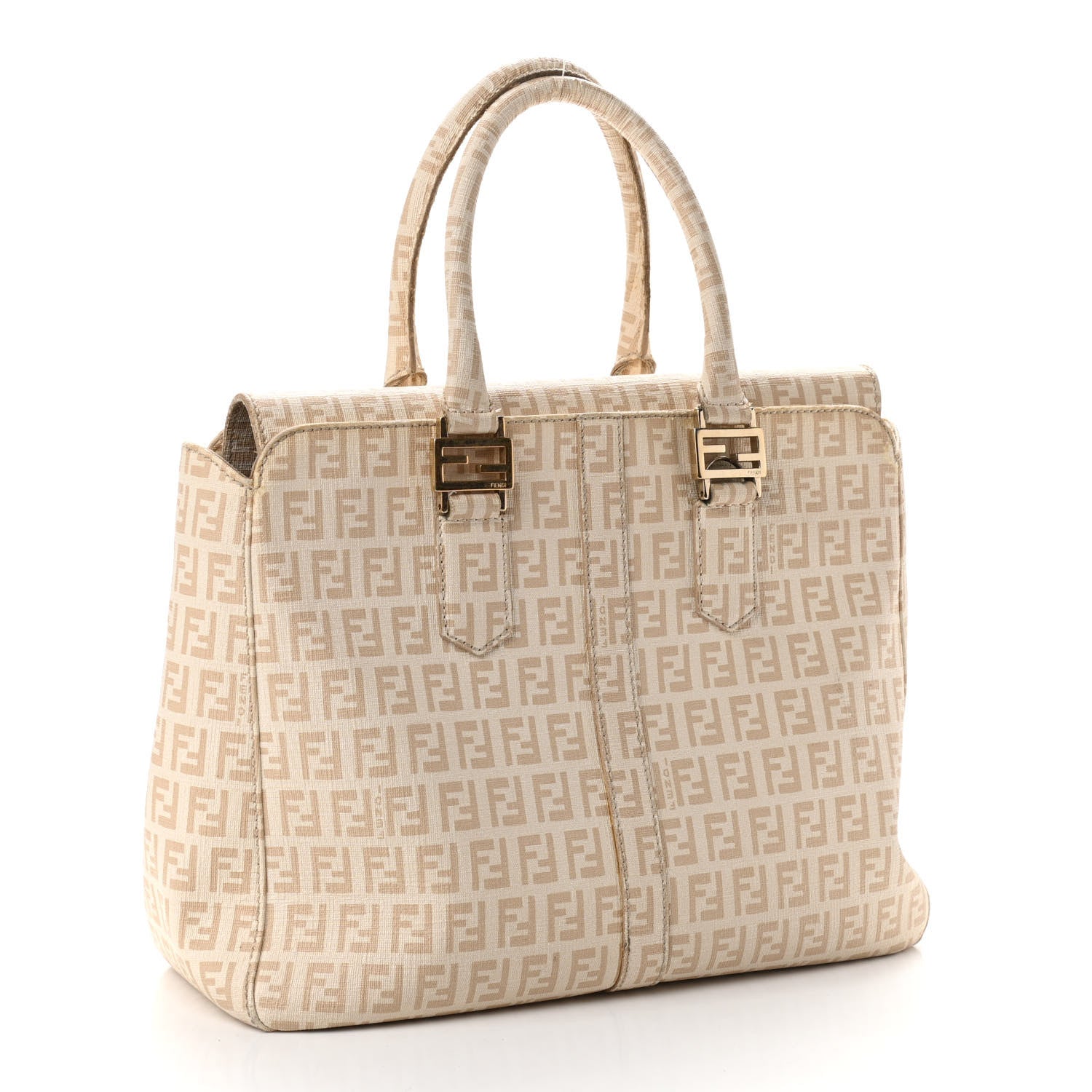 Fendi Zucchino Spalmati Forever Tote Crema Ecru 3 of 17