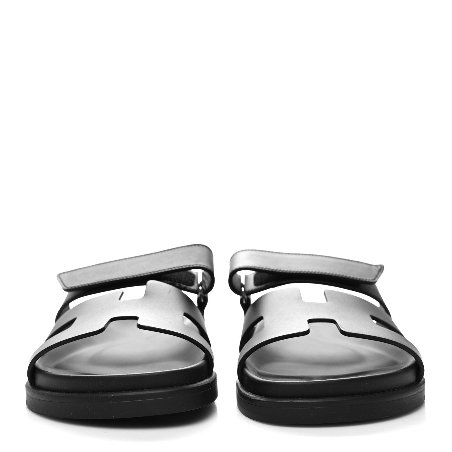Hermes Calfskin Womens Chypre Sandals 39 Black 2 of 9