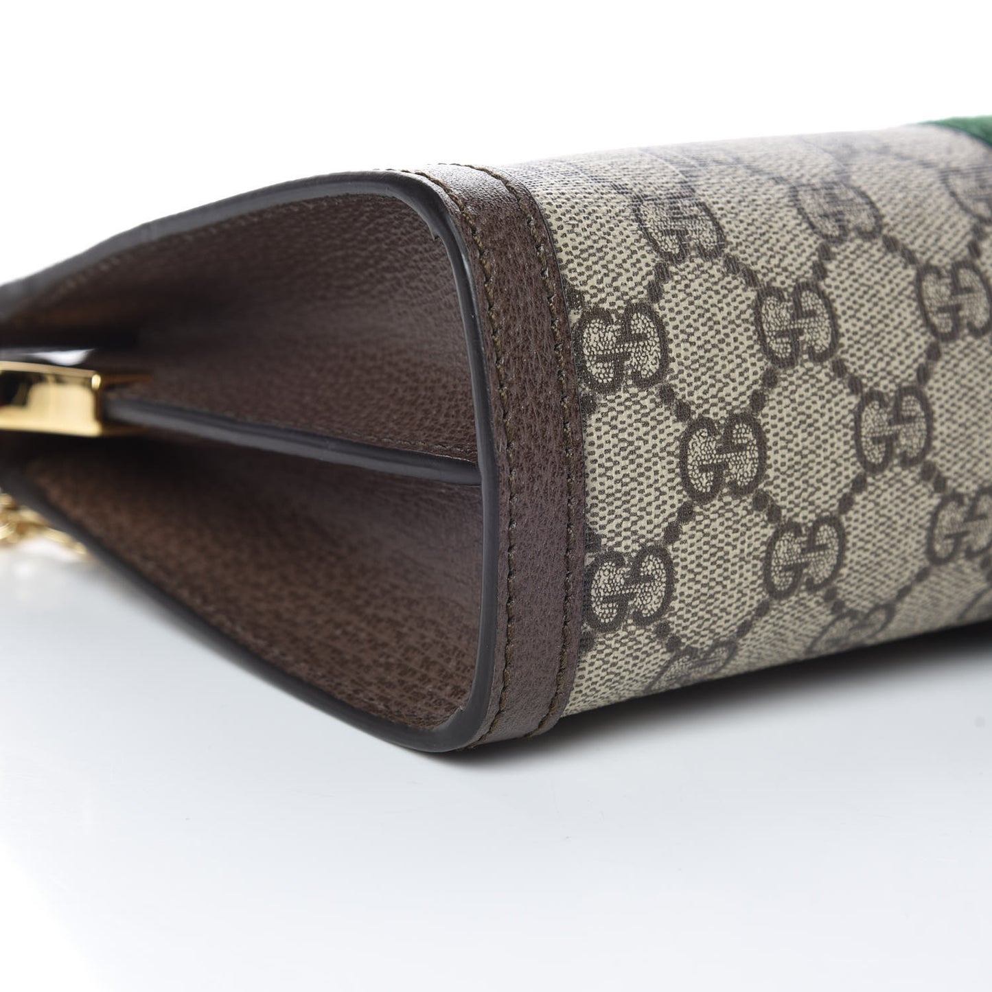 GG Supreme Monogram Web Small Ophidia Chain Shoulder Bag Brown