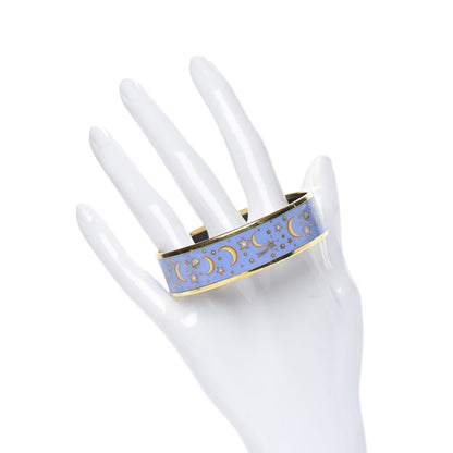 Hermes Enamel Printed Wide Moon Stars Bracelet 65 2 of 6