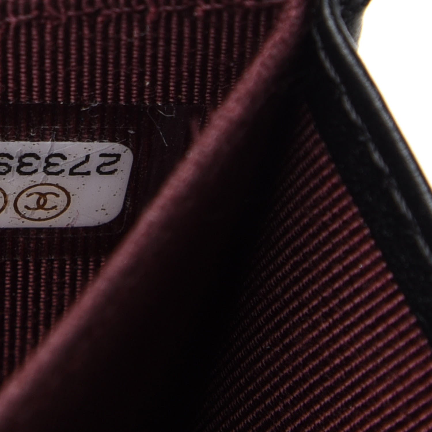 Chanel Crumpled Calfskin Chevron Quilted Reissue Card Holder Black 8 of 9