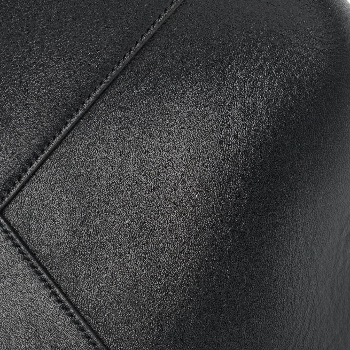 Calfskin Large Clasp Cabas Black