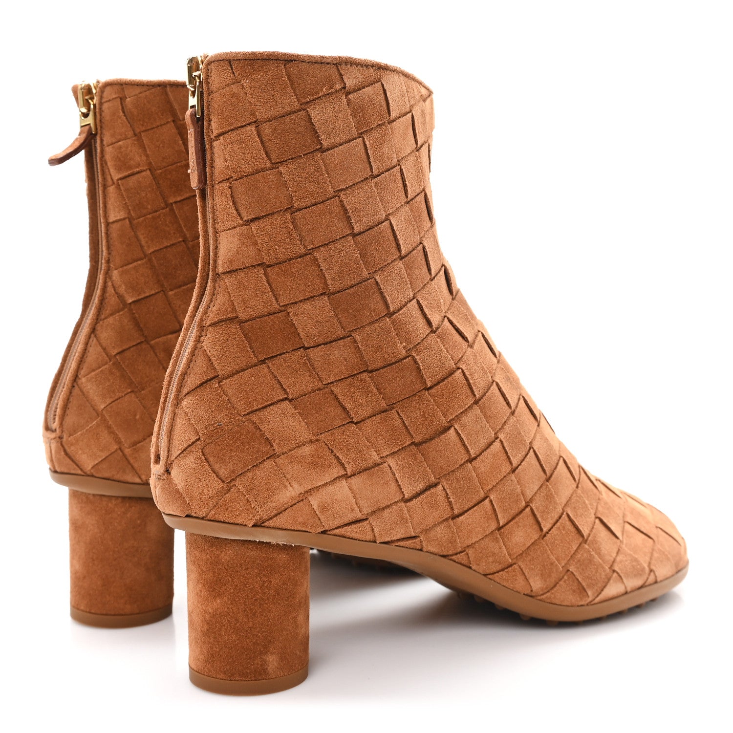 Bottega Veneta Suede Intrecciato Atomic Mid Heel Ankle 40 Caramel 5 of 8