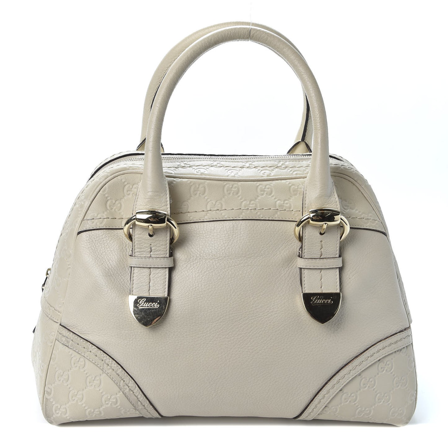 Guccissima Signoria Large Dome Bag Off White