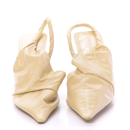 Bottega Veneta Shiny Light Nappa BV Point Slingback Pumps 41 Butter 3 of 10